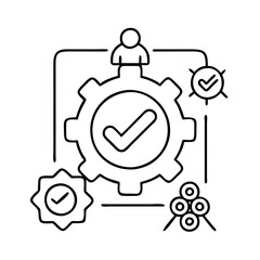 quality control icon, quality control line art - simple line art of quality control, perfect for quality control logos and icons