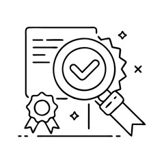 quality control icon, quality control line art - simple line art of quality control, perfect for quality control logos and icons