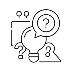 question mark answer expertise icon, question mark answer expertise line art - simple line art of question mark answer expertise, perfect for question mark answer expertise logos and icons