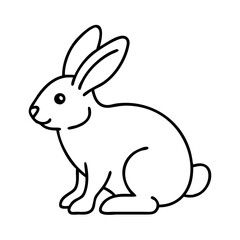 rabbit icon, rabbit line art - simple line art of rabbit, perfect for rabbit logos and icons
