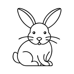 rabbit icon, rabbit line art - simple line art of rabbit, perfect for rabbit logos and icons