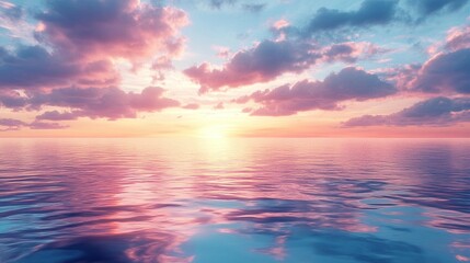 Fototapeta premium Pink Sunset Over Ocean