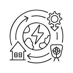 renewable energy policy icon, renewable energy policy line art - simple line art of renewable energy policy, perfect for renewable energy policy logos and icons