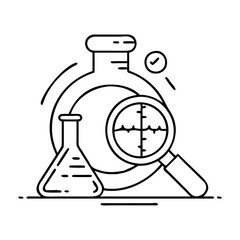 research icon, research line art - simple line art of research, perfect for research logos and icons