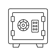 safe box icon, safe box line art - simple line art of safe box, perfect for safe box logos and icons