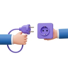 Electrical connection plug and socket power outlet illustration art