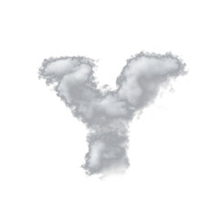 Cumulus Cloud Letter Y Overlay - Dreamy Text Effect for Ethereal Designs. Perfect for Whimsical, Creative and Fantasy Projects. Compatible with Most Editing Software.  