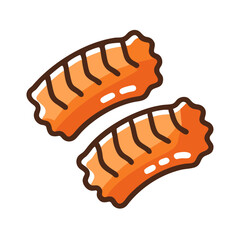  Delicious Grilled Pork Ribs Illustration