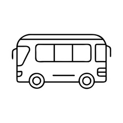 shuttle bus icon, shuttle bus line art - simple line art of shuttle bus, perfect for shuttle bus logos and icons