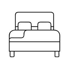 single bed icon, single bed line art - simple line art of single bed, perfect for single bed logos and icons