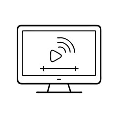 smart tv icon, smart tv line art - simple line art of smart tv, perfect for smart tv logos and icons