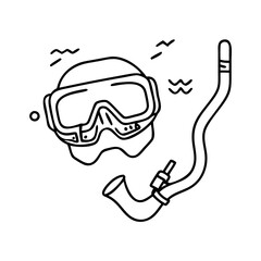 snorkeling icon, snorkeling line art - simple line art of snorkeling, perfect for snorkeling logos and icons