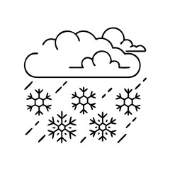 snowfall icon, snowfall line art - simple line art of snowfall, perfect for snowfall logos and icons