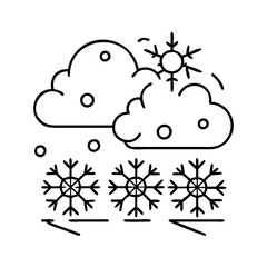 snowfall icon, snowfall line art - simple line art of snowfall, perfect for snowfall logos and icons