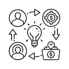 social innovation icon, social innovation line art - simple line art of social innovation, perfect for social innovation logos and icons