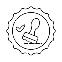 stamp of approval icon, stamp of approval line art - simple line art of stamp of approval, perfect for stamp of approval logos and icons