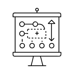 strategy board icon, strategy board line art - simple line art of strategy board, perfect for strategy board logos and icons