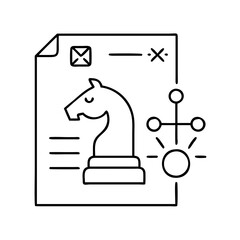 strategy icon, strategy line art - simple line art of strategy, perfect for strategy logos and icons
