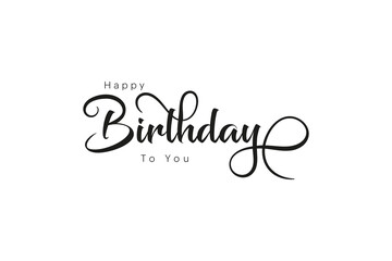 Happy birthday to you, typography in plain white background eps 10.