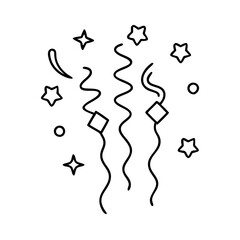 streamers icon, streamers line art - simple line art of streamers, perfect for streamers logos and icons
