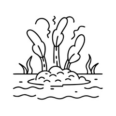 swamp icon, swamp line art - simple line art of swamp, perfect for swamp logos and icons