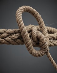 Obraz premium Thin rope nearing snapping, severe wear, fibers unraveling, thread, pressure, weak
