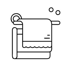 towel icon, towel line art - simple line art of towel, perfect for towel logos and icons