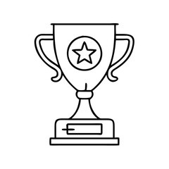 trophy icon, trophy line art - simple line art of trophy, perfect for trophy logos and icons