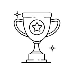 trophy icon, trophy line art - simple line art of trophy, perfect for trophy logos and icons