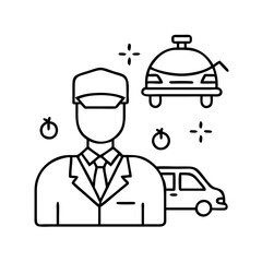 valet service icon, valet service line art - simple line art of valet service, perfect for valet service logos and icons