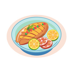  Illustration of Salmon with Citrus Salsa