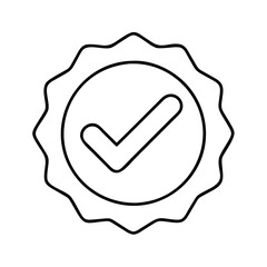 verified icon, verified line art - simple line art of verified, perfect for verified logos and icons