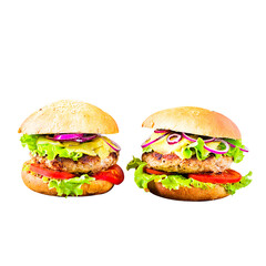 hamburger isolated on white background