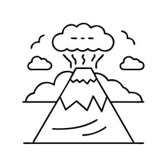 volcano icon, volcano line art - simple line art of volcano, perfect for volcano logos and icons
