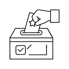 voting icon, voting line art - simple line art of voting, perfect for voting logos and icons
