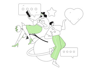 Happy Valentine's Day flat character vector concept business hand drawn illustration
