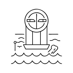 water access icon, water access line art - simple line art of water access, perfect for water access logos and icons