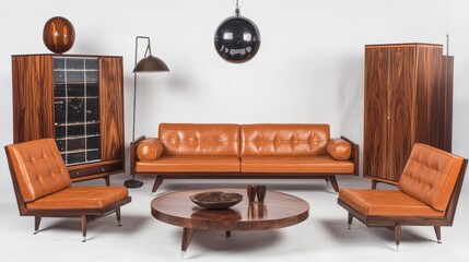 Elegant Vintage Furniture on White Background