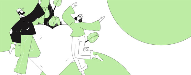 Happy Valentine's Day flat character vector concept business hand drawn illustration
