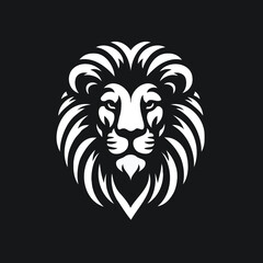 lion head logo vector, A Lion head logo in black and white