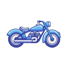 Fototapeta premium Classic blue motorcycle parked in a sunny scene