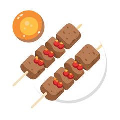  Flavorful Grilled Steak Skewers with Garlic Sauce