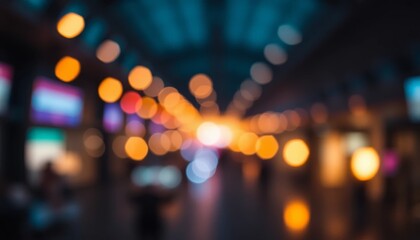 Abstract cityscape at night with vibrant bokeh light patterns, evoking energy, nightlife, urban atmosphere, and modern city living in digital or advertising projects.