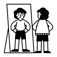 Sketchy style illustration of try dress 
