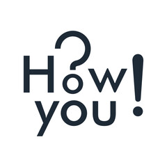 How you? Politeness. Be interested in a person.Vector illustration icon isolated on white background.