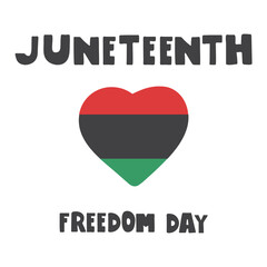Juneteenth. Freedom day. Heart. Flat vector design on white background.