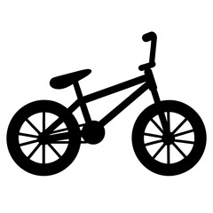 Black Silhouette of a BMX Bicycle for Kids Outdoor Recreation