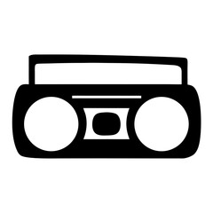 Obraz premium Vintage Boombox Stereo Cassette Player Radio Music 80s 90s Retro Classic