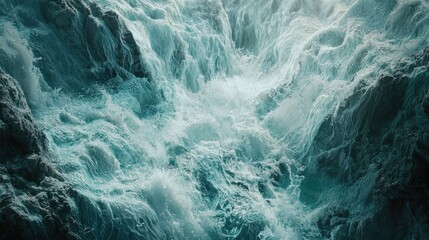 Close-up view of a turbulent glacial stream.