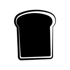 Simple Black and White Illustration of a Slice of Bread for Breakfast